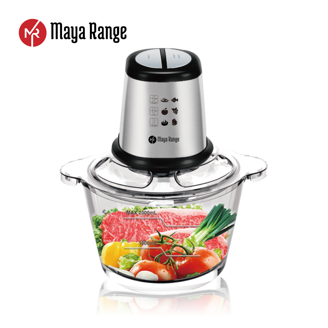 MR-1081 - 2L Glass Bowl Food Processor Blender Chopper Mixer Meat Spices Onion Grinder
