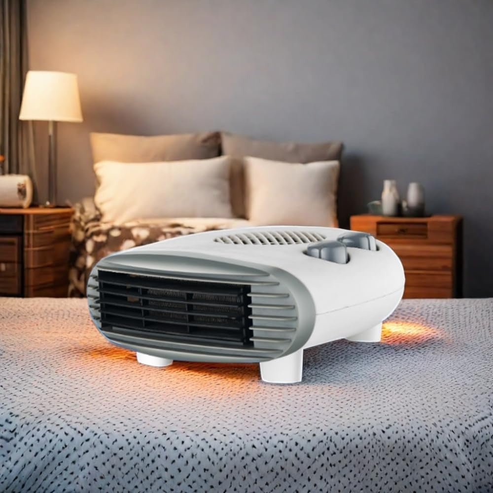 DID Electric Thermo Flat Fan Heater 2000W | Adjustable Two Heat Settings | Overheat Protection | Portable & Lightweight | Low Energy Consumption