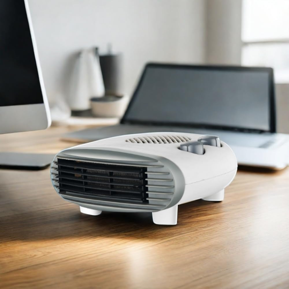 DID Electric Thermo Flat Fan Heater 2000W | Adjustable Two Heat Settings | Overheat Protection | Portable & Lightweight | Low Energy Consumption