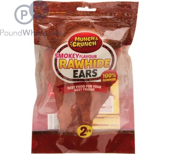 Munch & Crunch Natural Rawhide Ears 2 Pack