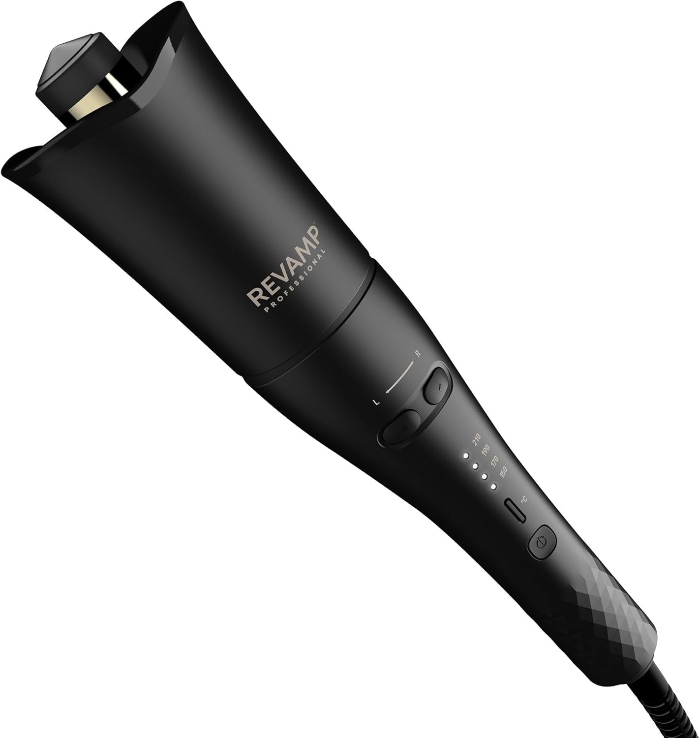 REVAMP Hollywood Curl Auto-Rotate Ceramic Hair Curler - Ceramic, Ionic Barrel, Tangle Free Waver, Curling Iron Tong for Tight Curls, Beach Waves - Rotating Styler, Wavy Hair Curler