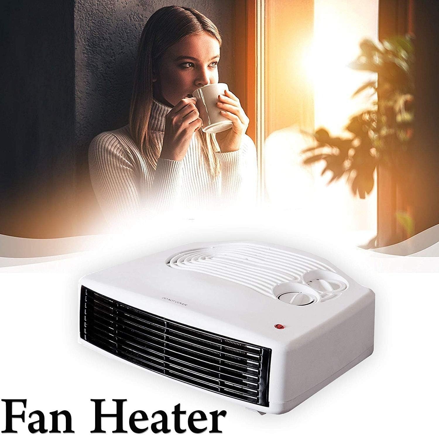Status 3000W Flat White Fan Heater