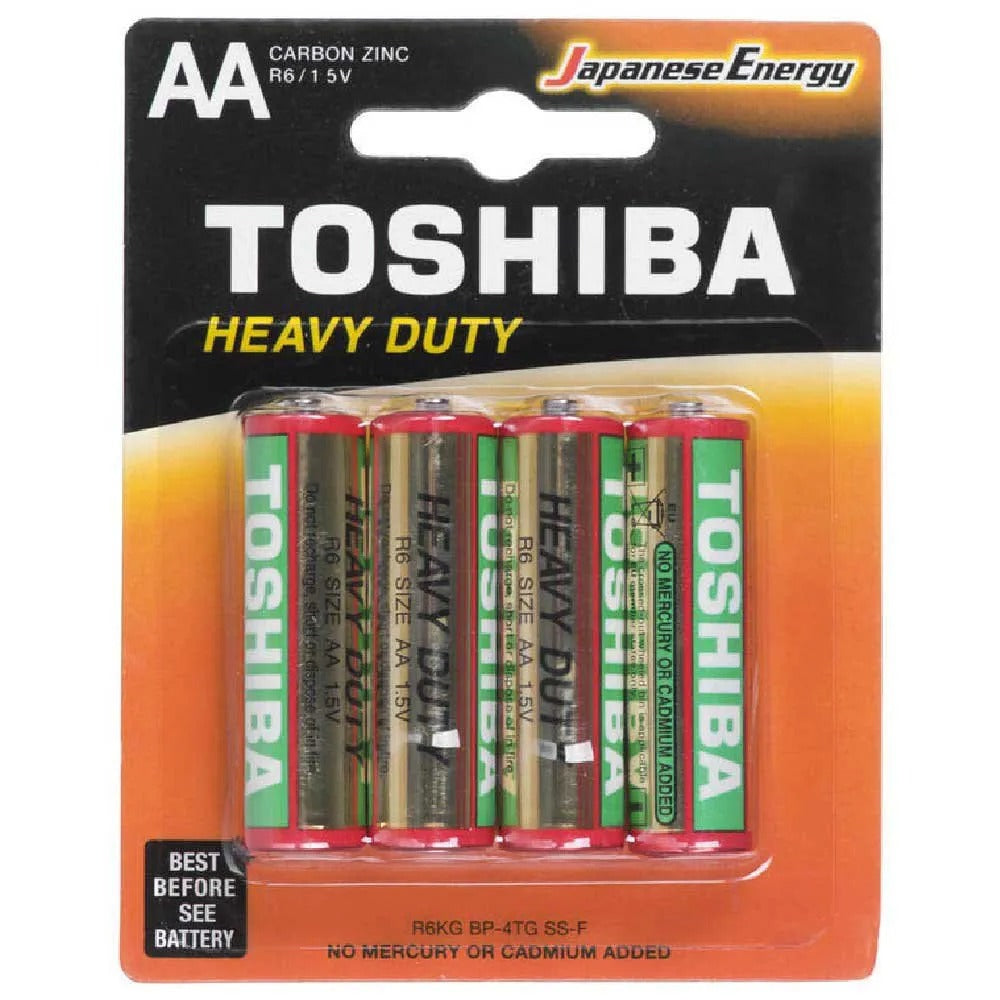 Toshiba R6KG AA Zinc Batteries 4 Units