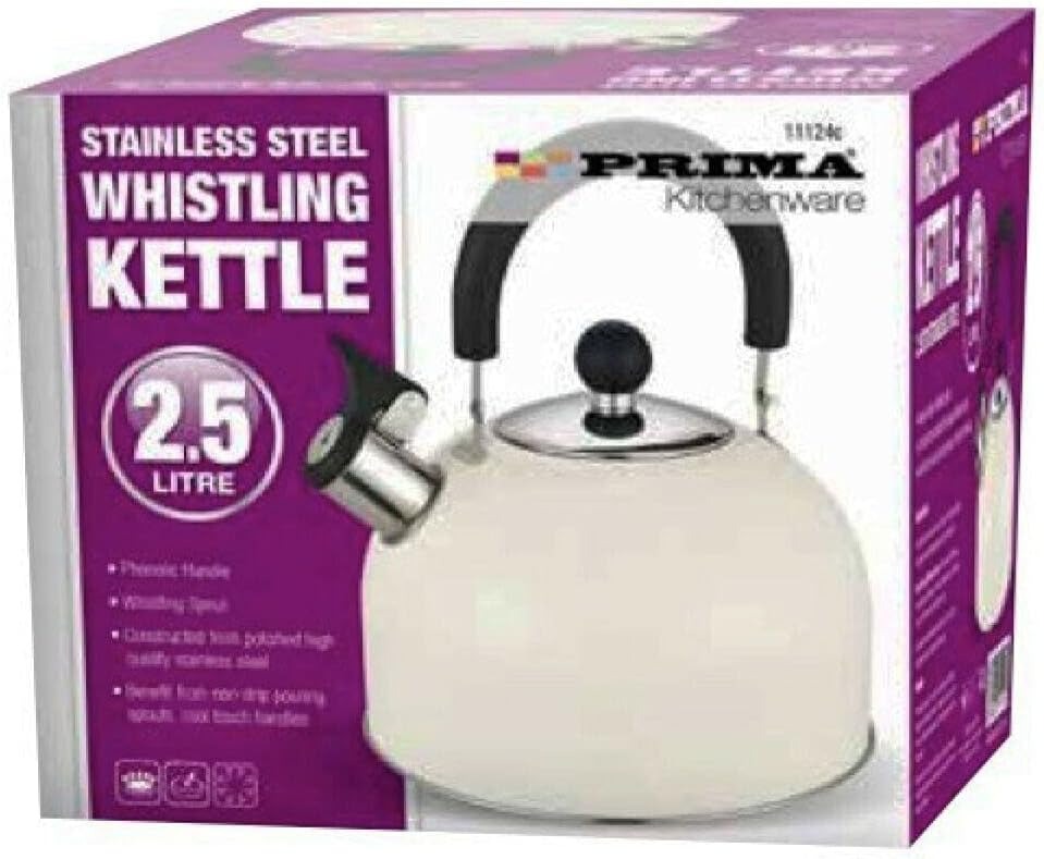 11126C - Prima 2.5L Stainless Steel Whistling Kettle