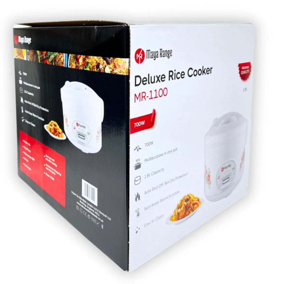 MR-1100 - 1.8L Deluxe Rice Cooker Steamer Non Stick Cooking Pot Auto Shut Keep Warm