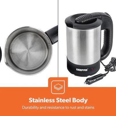 GK38041 - 12V Stainless Steel Portable Car and Truck Kettle 500ml