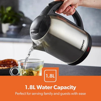 GK5466 - 1.8L Cordless Stainless Steel Electric Kettle, 1800W Fast Boil