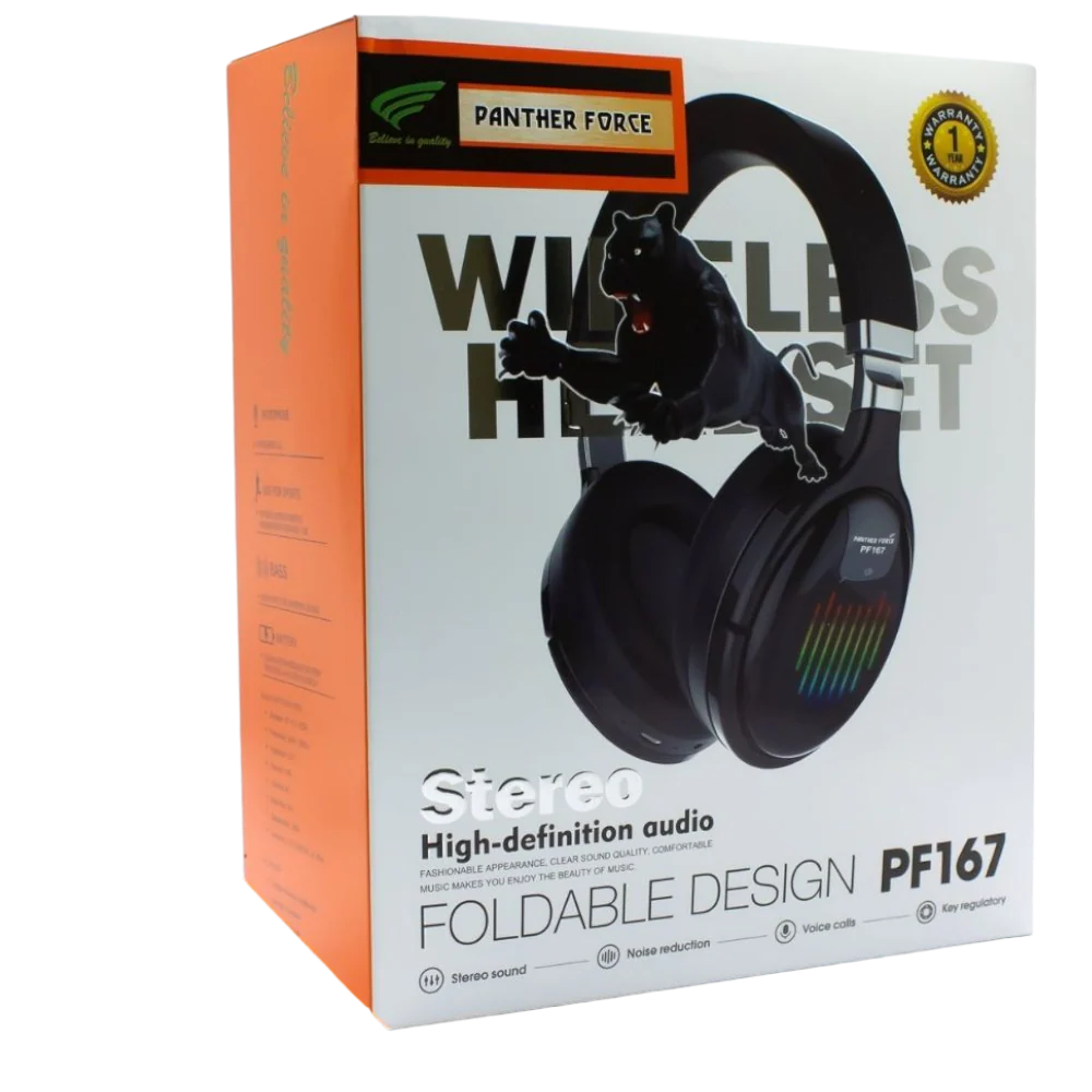 PF167 - Panther Force Wireless Headphone | Bluetooth 5.3 | 50-Hour Battery | Powerful Audio