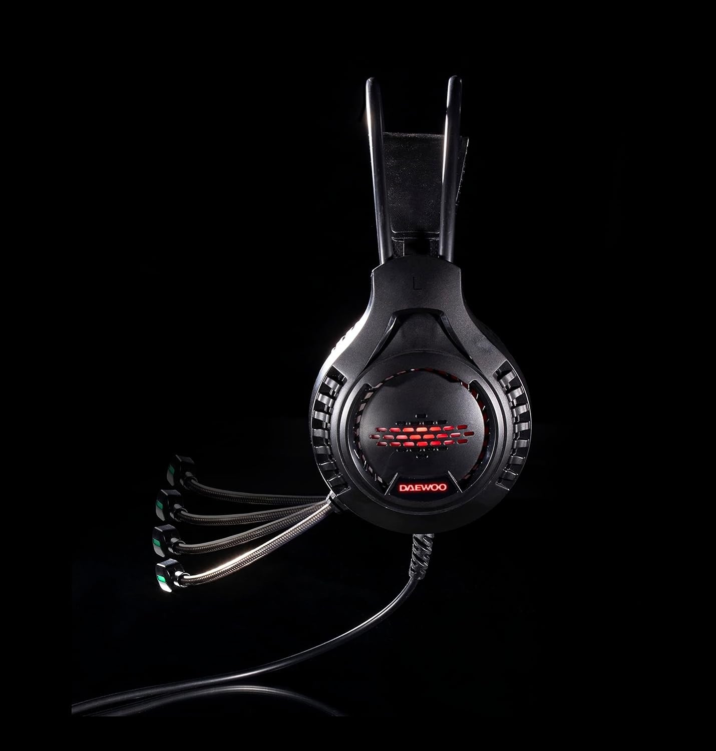Daewoo Universal Wired Gaming Headphones, RGB LED Lights, 360 Flexible Mic, Adjustable Headband