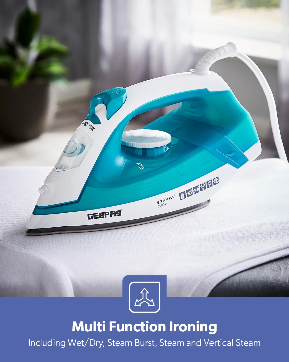 GSI24029 - 2000W Ceramic Soleplate Dry/Steam Iron 220ML