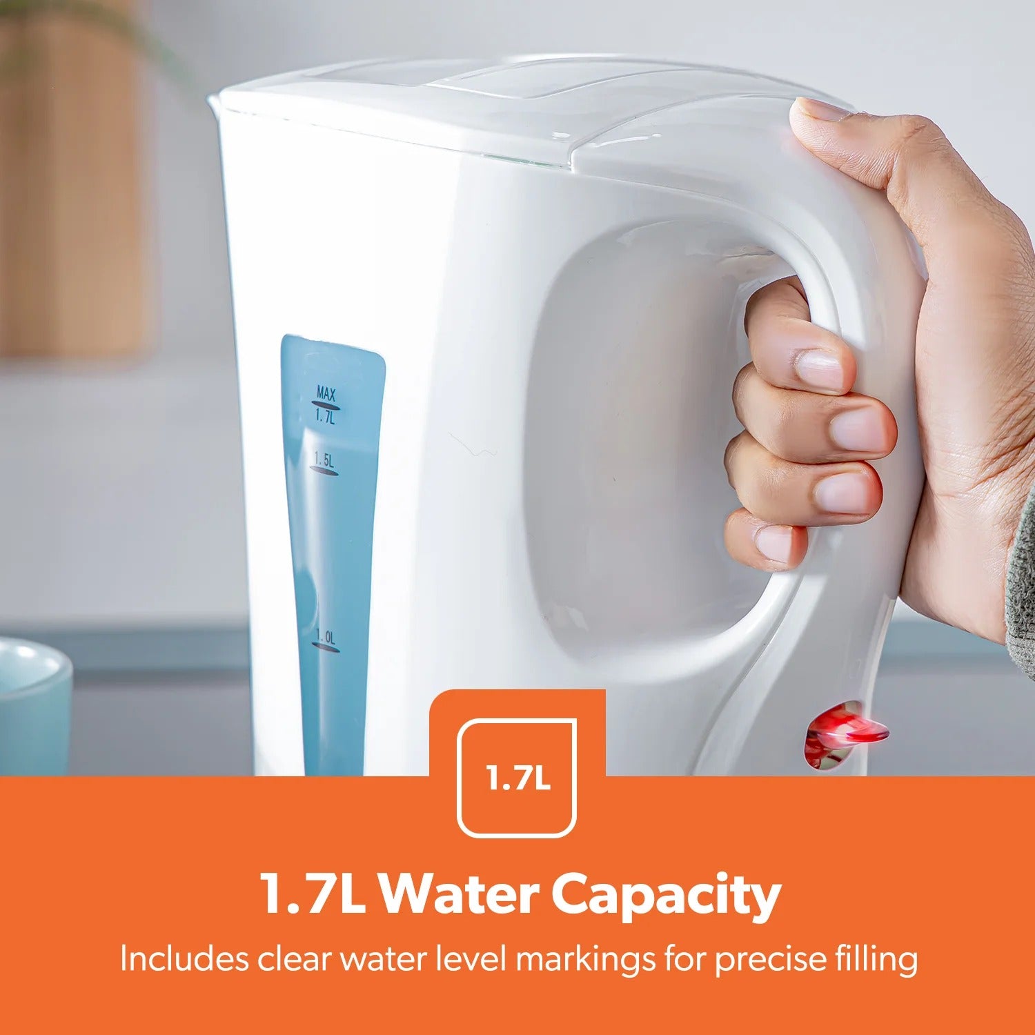 GK38029 - 1.7L Rapid-Boil Cordless White Electric Kettle