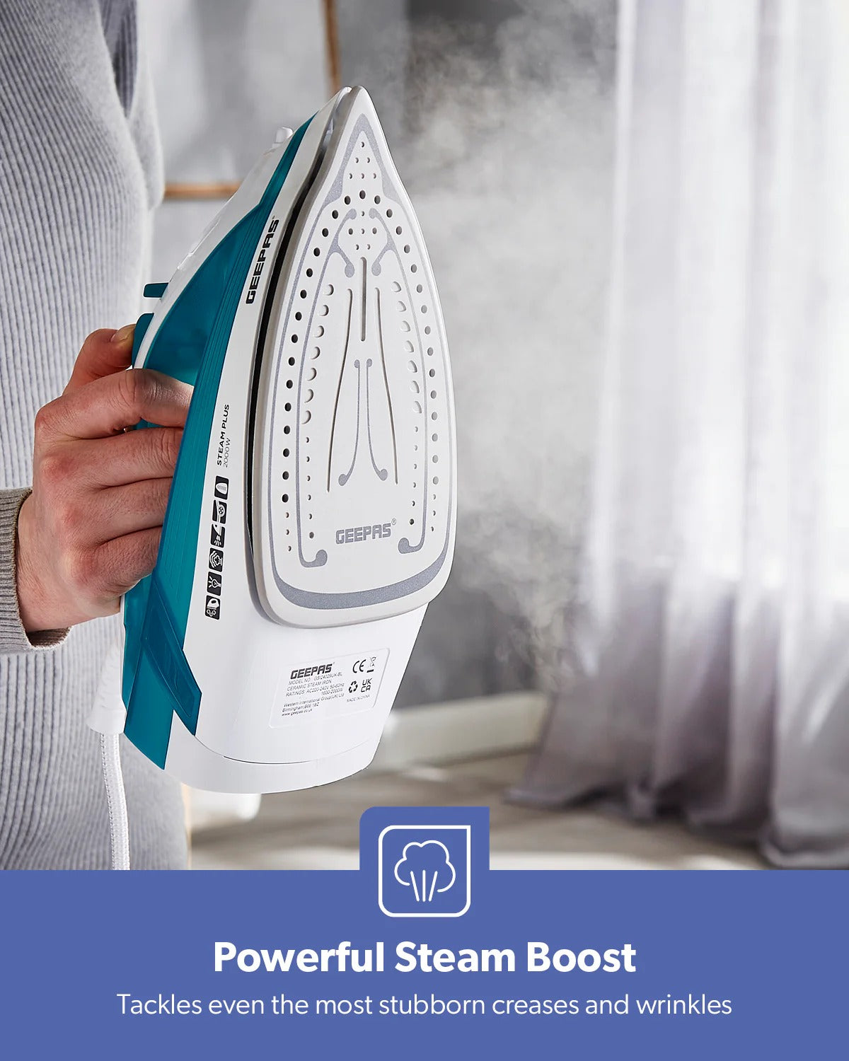 GSI24029 - 2000W Ceramic Soleplate Dry/Steam Iron 220ML