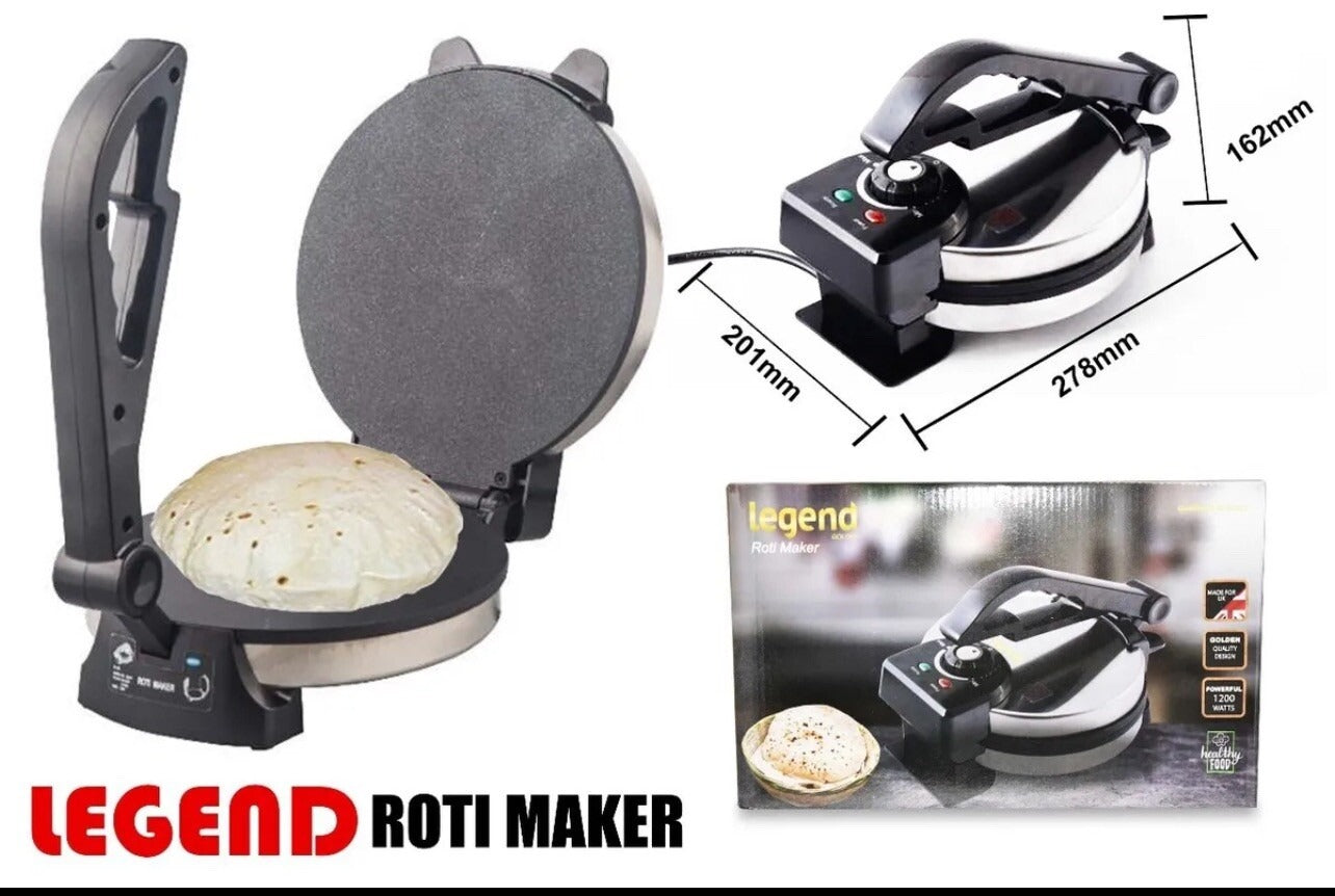 Electric Chapati Maker Flat Bread Naan Tortilla Fulka Roti Press Machine 1200W 8